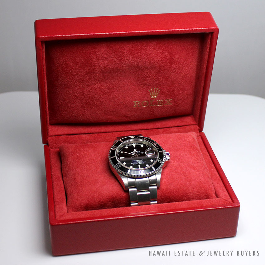 ROLEX SUBMARINER 40MM 16610 BLACK STAINLESS STEEL WATCH W/ ORIGINAL BOX - Image 2