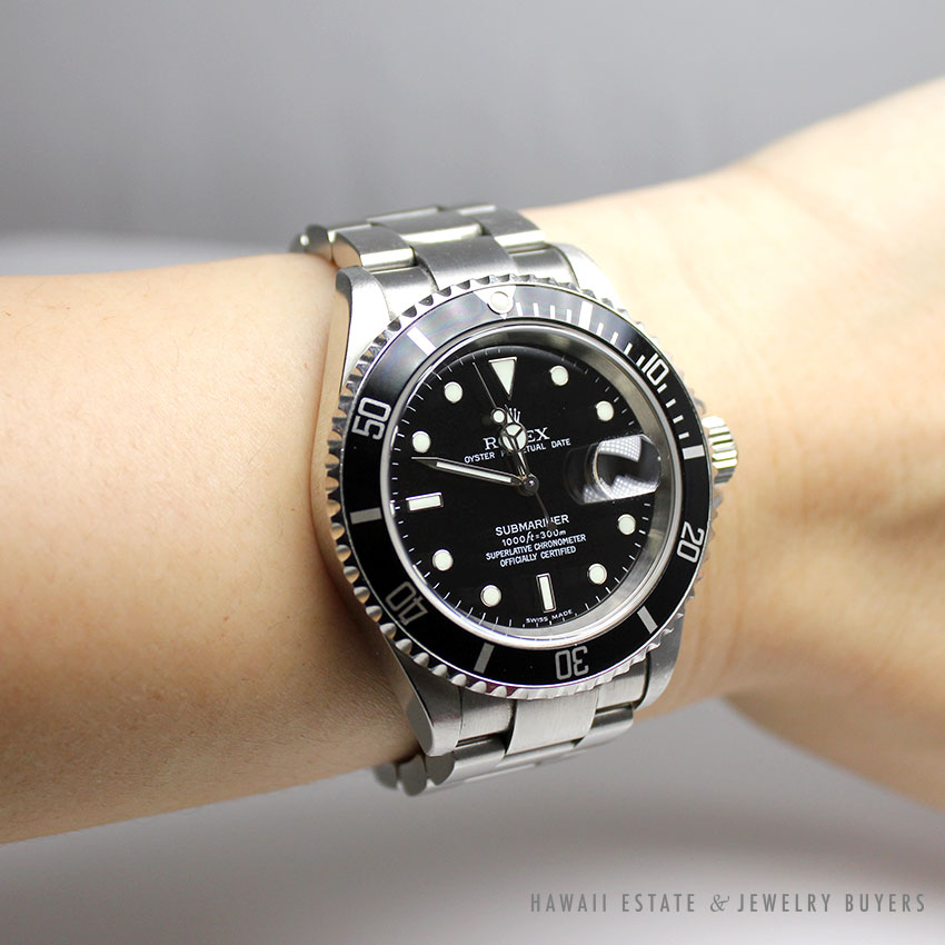 ROLEX SUBMARINER 40MM 16610 BLACK STAINLESS STEEL WATCH W/ ORIGINAL BOX - Image 3