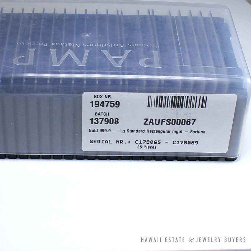 BOX OF 25 PAMP SUISSE 1 GRAM AU 999.9 LADY FORTUNA VERISCAN (IN ASSAY) - Image 2
