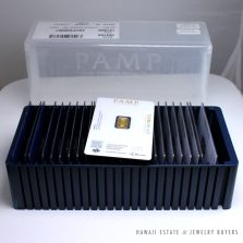 BOX OF 25 PAMP SUISSE 1 GRAM 999.9 LADY FORTUNA VERISCAN (IN ASSAY)