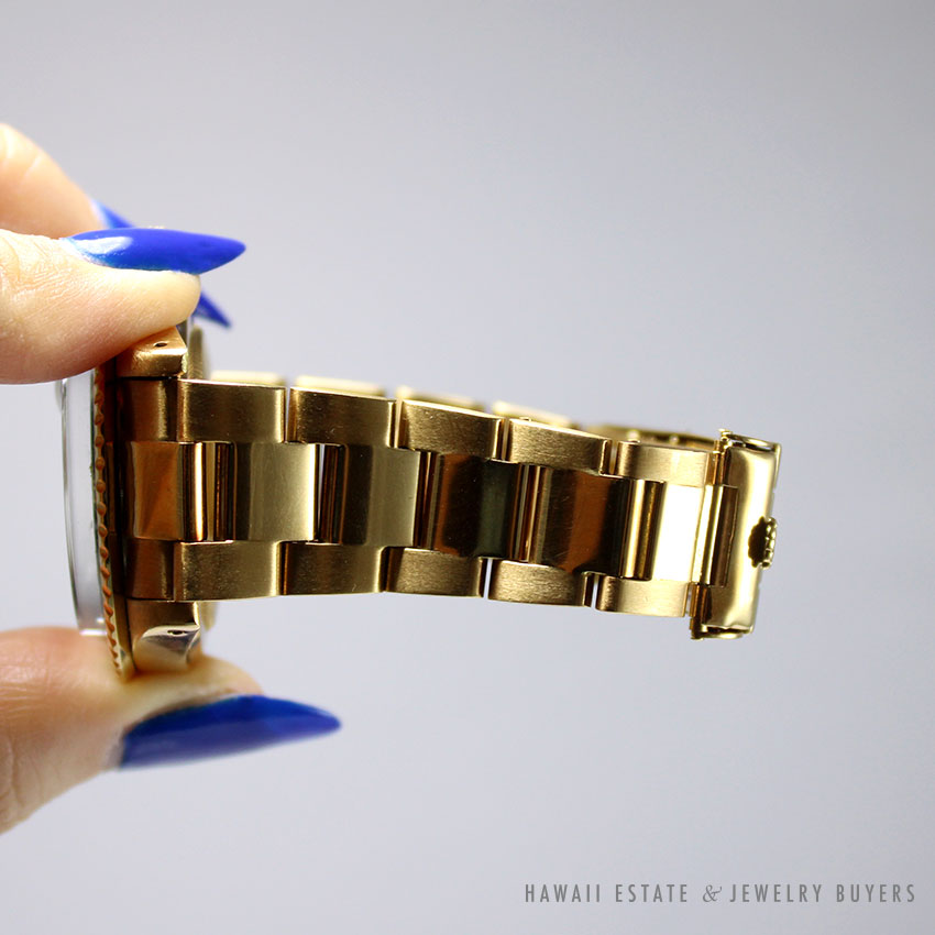 RARE ROLEX SUBMARINER 1680 BLACK NIPPLE DIAL 18K YELLOW GOLD BRACELET WATCH - Image 2