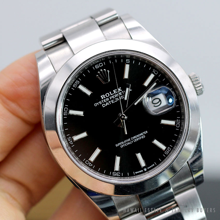 2020 ROLEX DATEJUST 126300 BLACK DIAL SS WATCH WITH BOX, CARD, TAG & EXTRA LINKS - Image 2