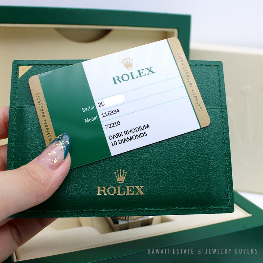 2017 ROLEX DATEJUST 116334 41MM DARK RHODIUM DIAMONDS SS WATCH W/ BOX & ACCS - Image 2