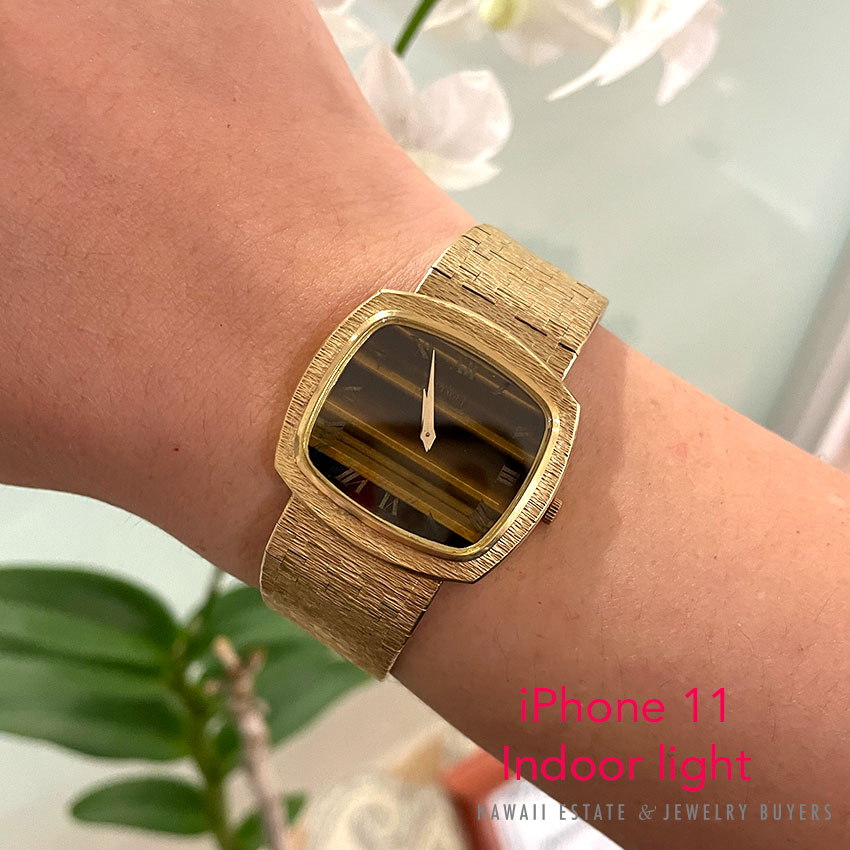 PIAGET TIGER'S EYE DIAL REF 12431 A6 18K YELLOW GOLD BRACELET WATCH CIRCA 1970 - Image 2