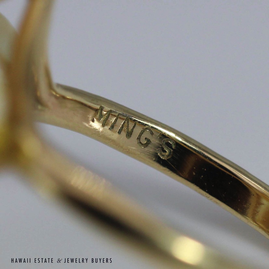 RARE MING'S 14KYG CHAMPAGNE CULTERED PEARL RING & BRACELET SET - Image 5
