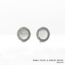 11.1g 14KWG ICE JADE 2ctw DIAMOND CLIP ON EARRINGS