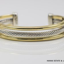 David Yurman 51.1g 18Kyg/Sterling Silver Cuff Bracelet Size 6.25