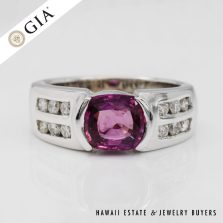 GIA 9.1g 14KWG 1.85ct SAPPHIRE 0.50ctw DIAMOND RING SIZE 6