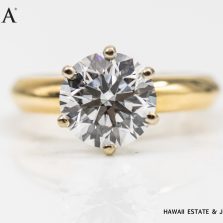 GIA 18KYG Signature M with 2.30ct VVS2 G Round Brilliant Lab Grown Diamond