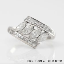 3.0g 1.33ctw DIAMOND BYPASS RING SIZE 6