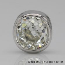 1.3g 14KWG 1.60ct OLD MINE CUT DIAMOND BEZEL SET PENDANT
