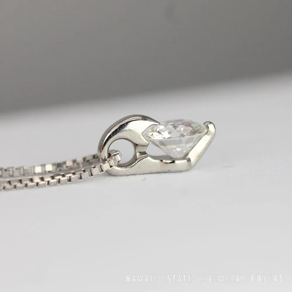0.48CT Diamond Platinum Pendant 16" Necklace - Image 6