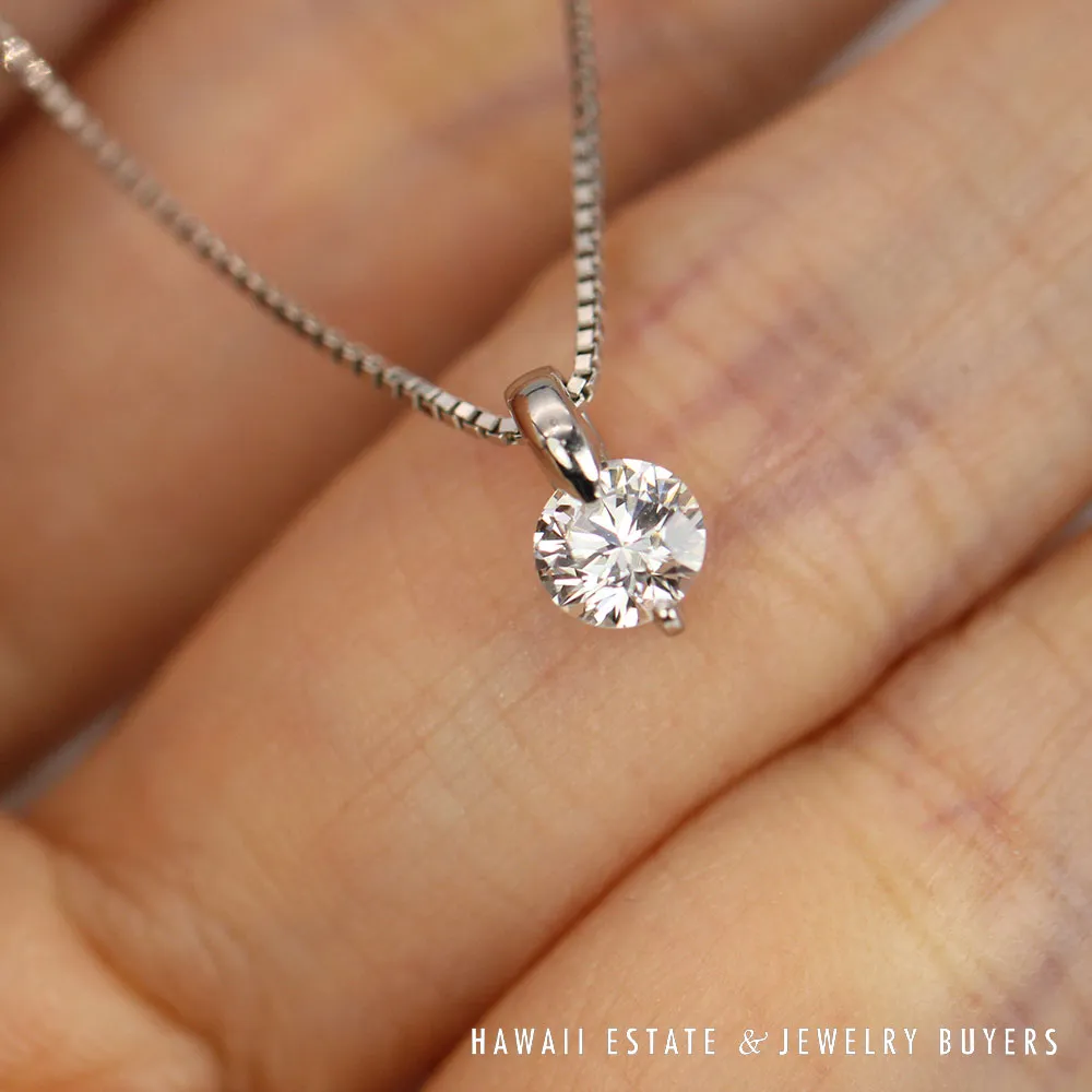 0.48CT Diamond Platinum Pendant 16" Necklace - Image 7