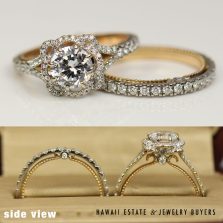 Verragio 18K White Rose Gold 0.60ctw Semi-Mount Wedding Engagement Ring and Band Settings with Box and Receipt Size 6.25