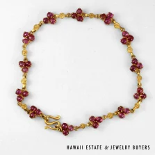 2ctw Ruby 22K Yellow Gold Bracelet 5g Size 6.25
