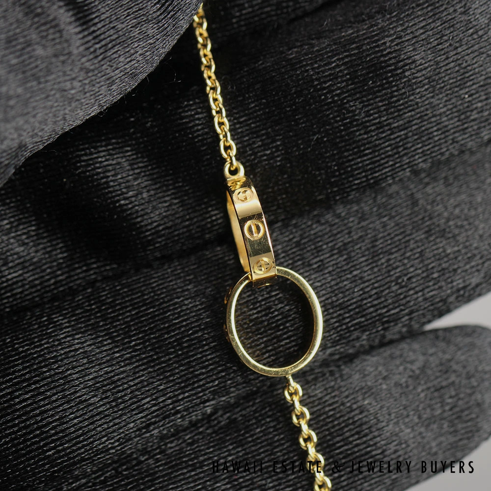 Cartier Double Love 7g 18K Yellow Gold Necklace 17 Inch with Box and Papers - Image 3