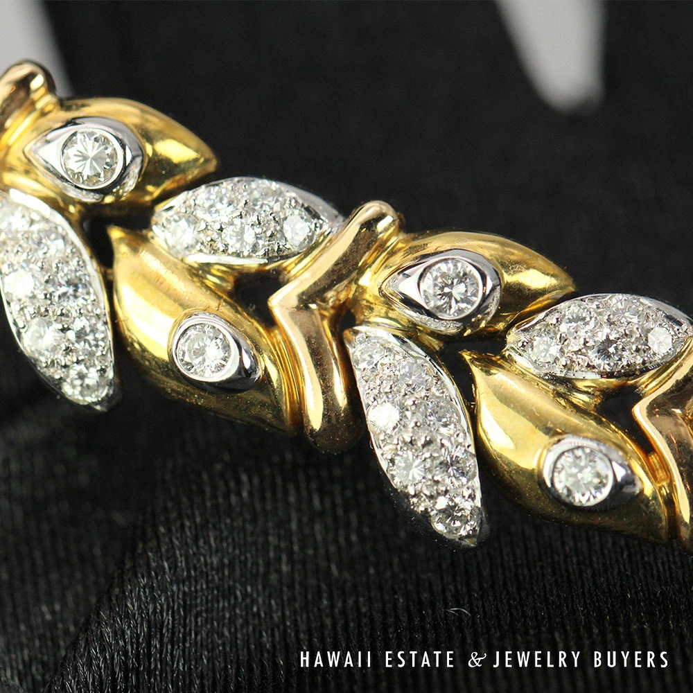 6.25CTW Diamond Necklace & Earrings 18K 20K Yellow Gold Set - Image 2