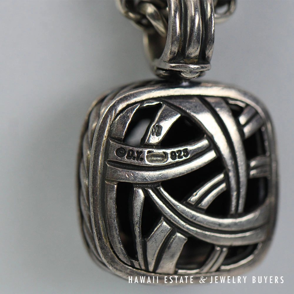 David Yurman Albion Black Onyx Diamond Sterling Silver Necklace 18 Inch - Image 9