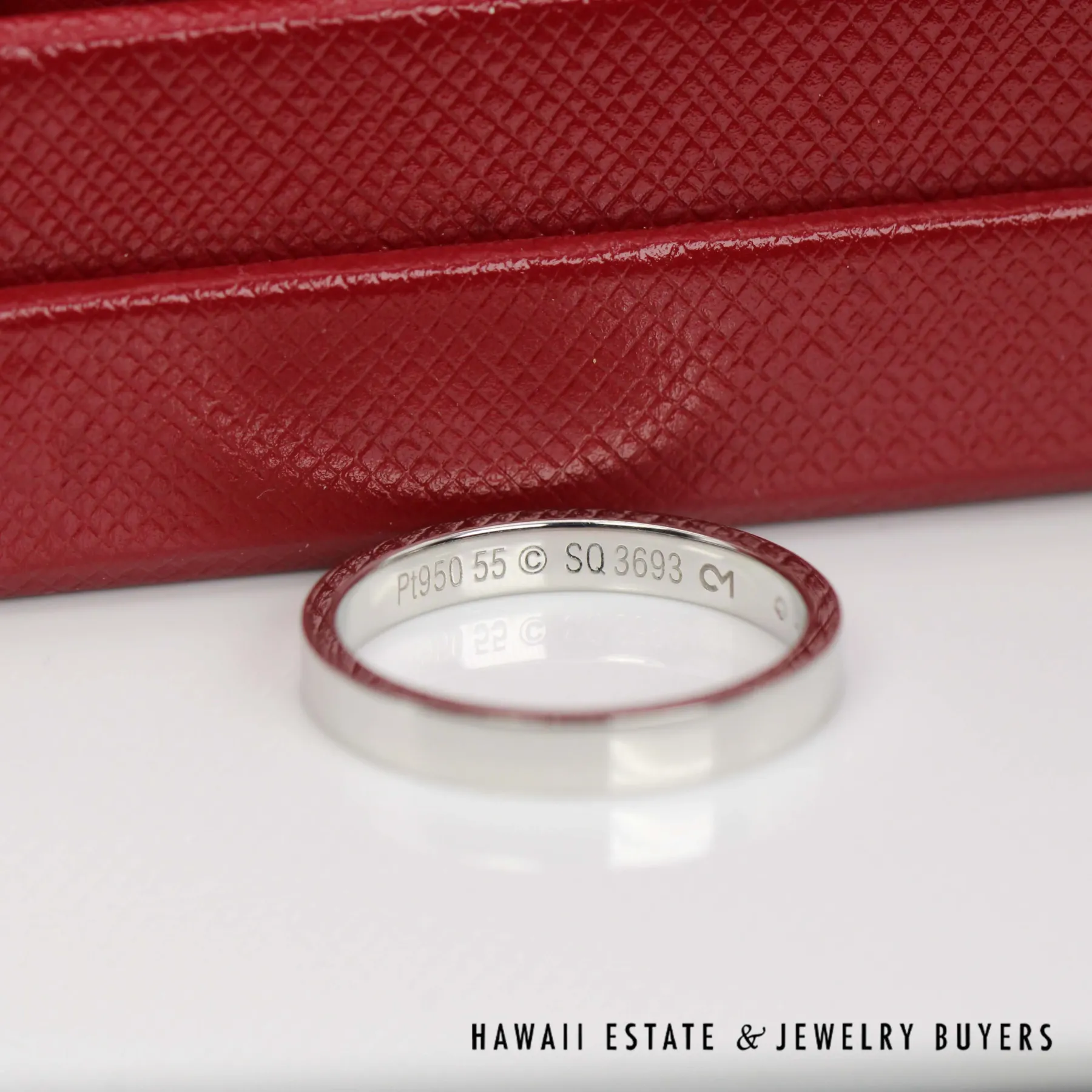Cartier Plat C De Cartier Band Ring Size 55 w. Box, papers, and Cleaning Kit - Image 3