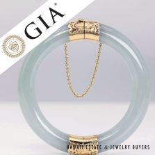 GIA Mings Natural Estate Quality Glass Jade Bangle Bracelet with Box