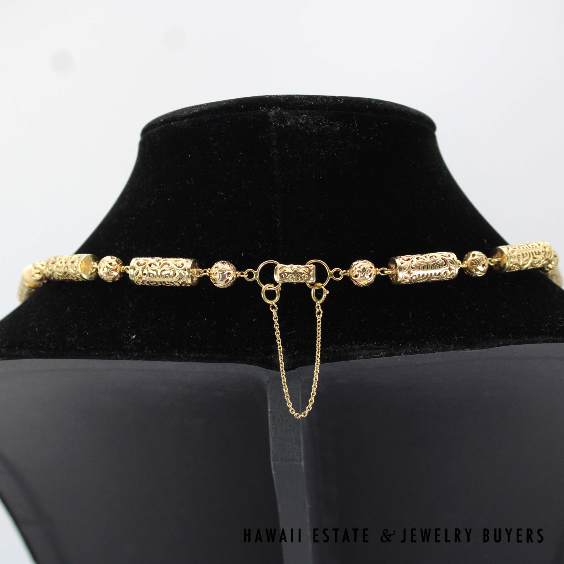 Ming's 77.9g 14KYG Ball & Cylinder Shou Necklace 33
