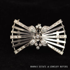 0.75ctw Diamond Platinum Obidome / Brooch