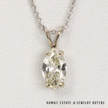 0.67ct Marquise Diamond 14K White Gold Pendant Necklace , 16Ó Length