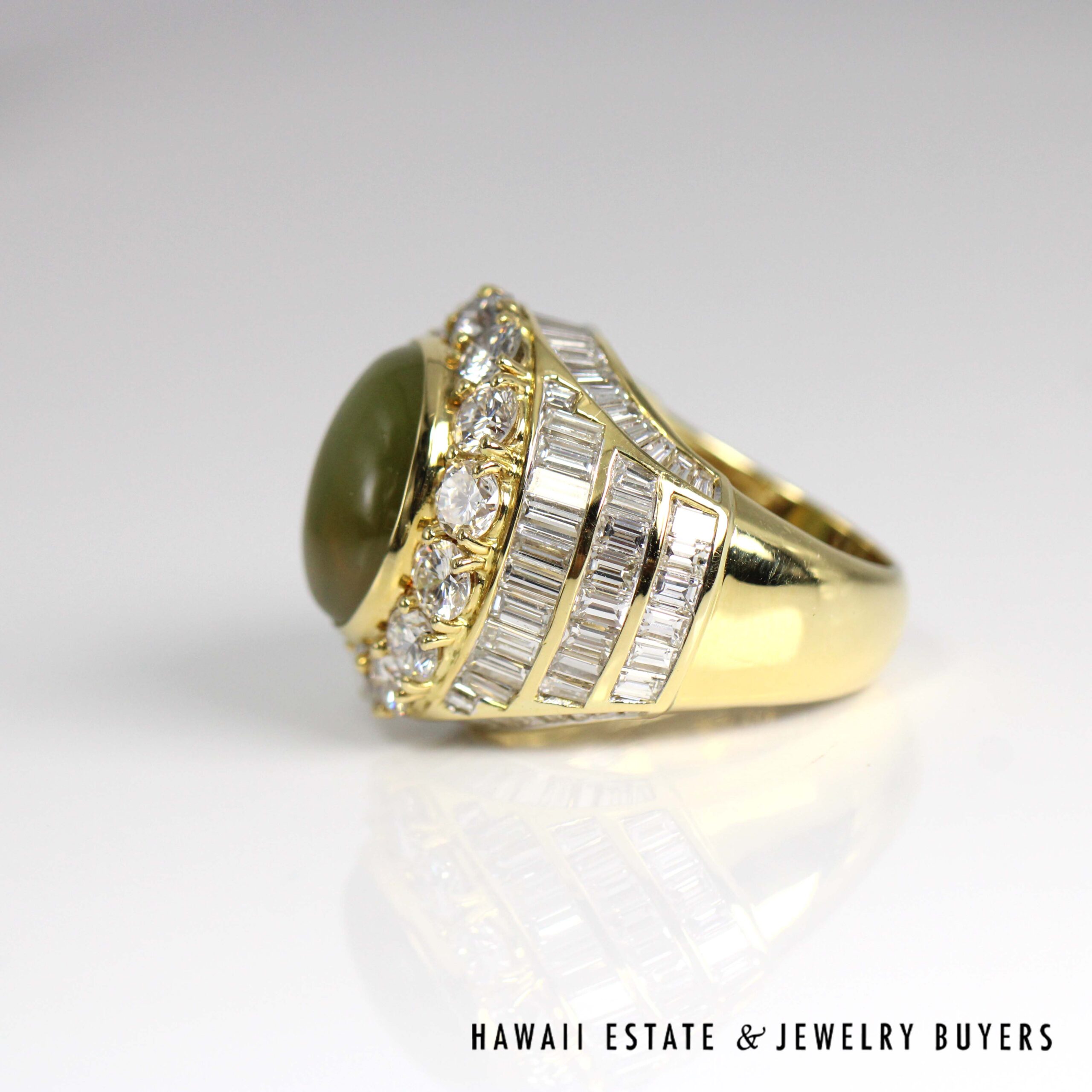 GIA 17.87ct Cat's Eye Crysoberyl 8.67ctw Diamond 18K Yellow Gold Gents Ring Size 7.5 with Appraisal - Image 6
