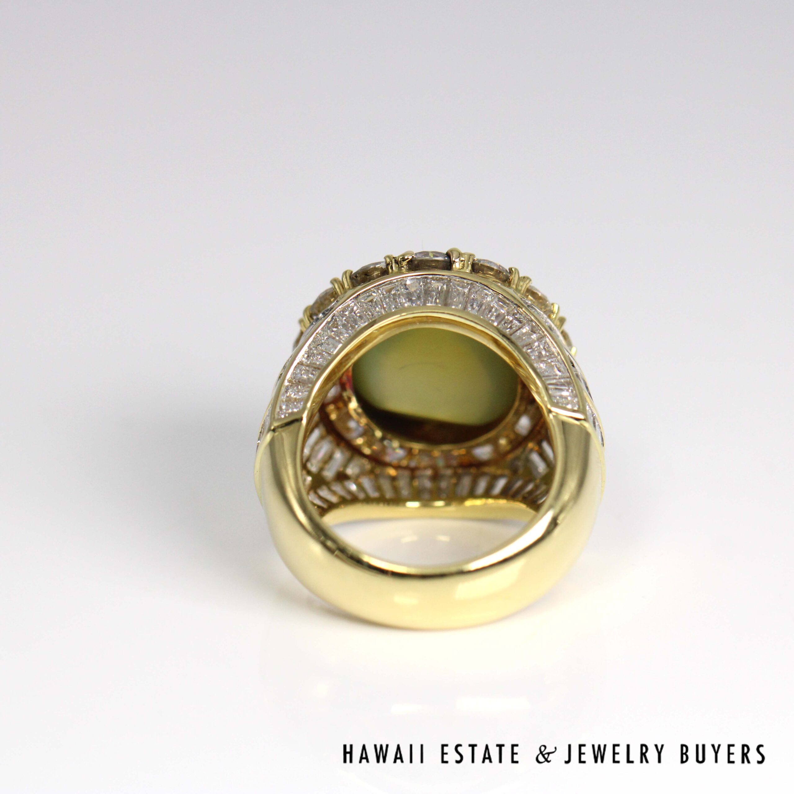 GIA 17.87ct Cat's Eye Crysoberyl 8.67ctw Diamond 18K Yellow Gold Gents Ring Size 7.5 with Appraisal - Image 9
