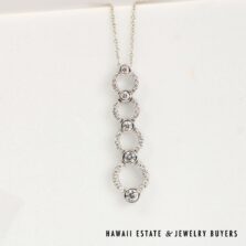 Diamond 18K White Gold Pendant Necklace 3g 0.65ctw VS/GH with 18in Rolo Chain