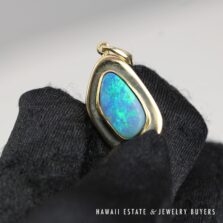 Boulder Opal 18K Yellow Gold Pendant 20x12.5mm