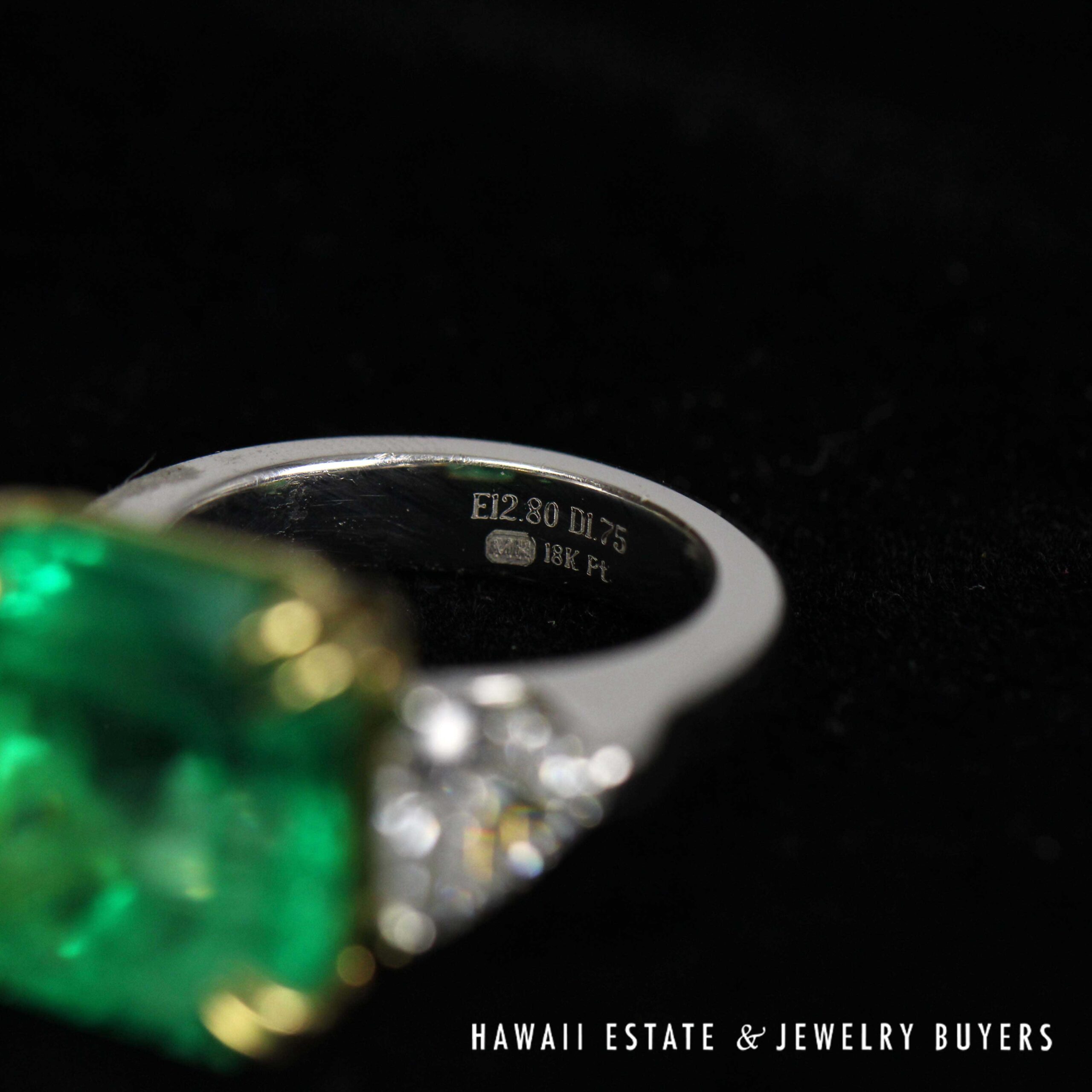 AGL 12.80ctw Natural Columbian Emerald Step Cut w/ Trillion Side Diamonds Plat/18K Ring Size 5.5 - Image 3