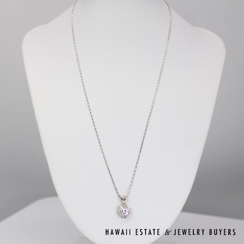 0.71ctw VS/GH 14K White Gold Diamond Pendant on 16Ó Mock Baht Chain, 3.1g - Image 3