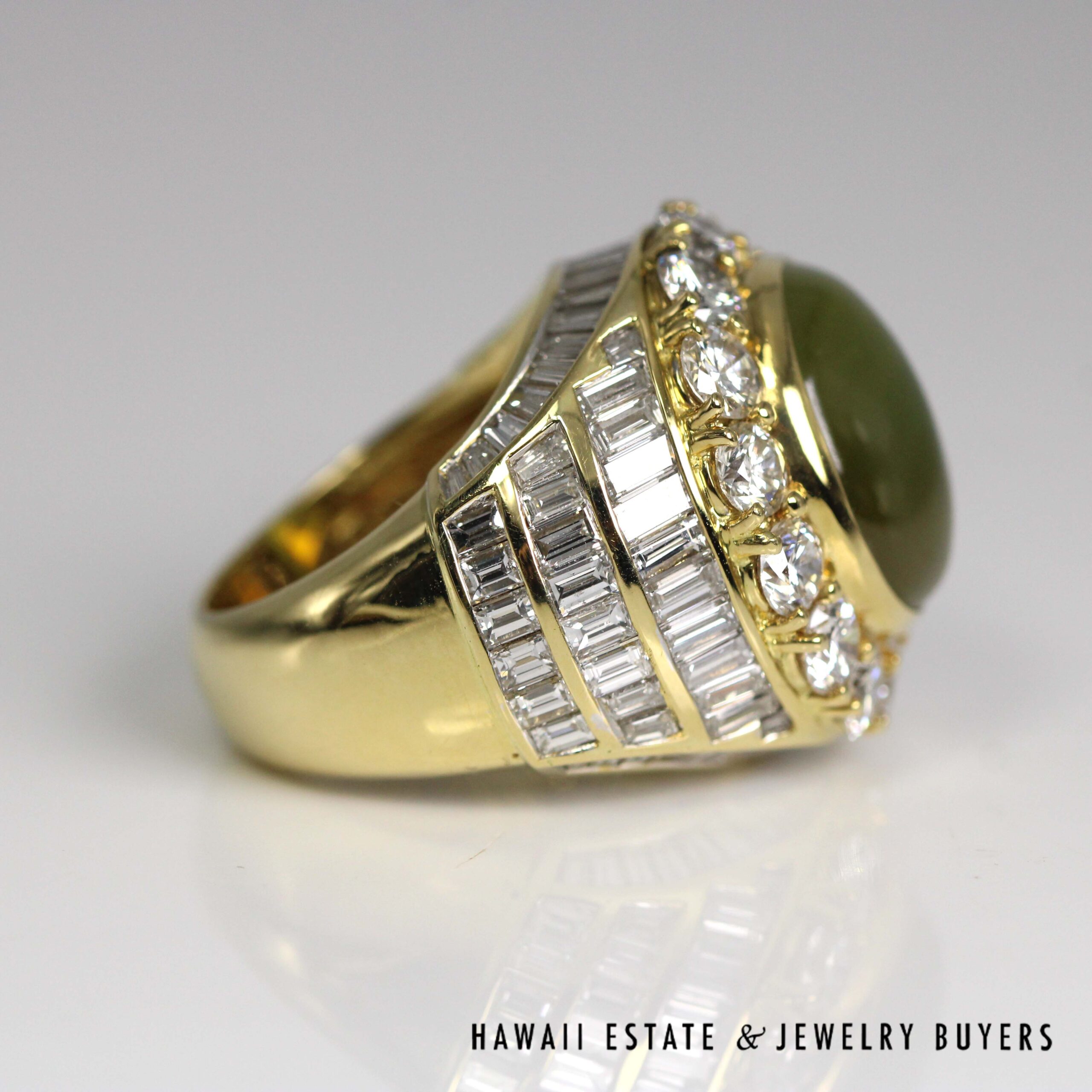 GIA 17.87ct Cat's Eye Crysoberyl 8.67ctw Diamond 18K Yellow Gold Gents Ring Size 7.5 with Appraisal - Image 5