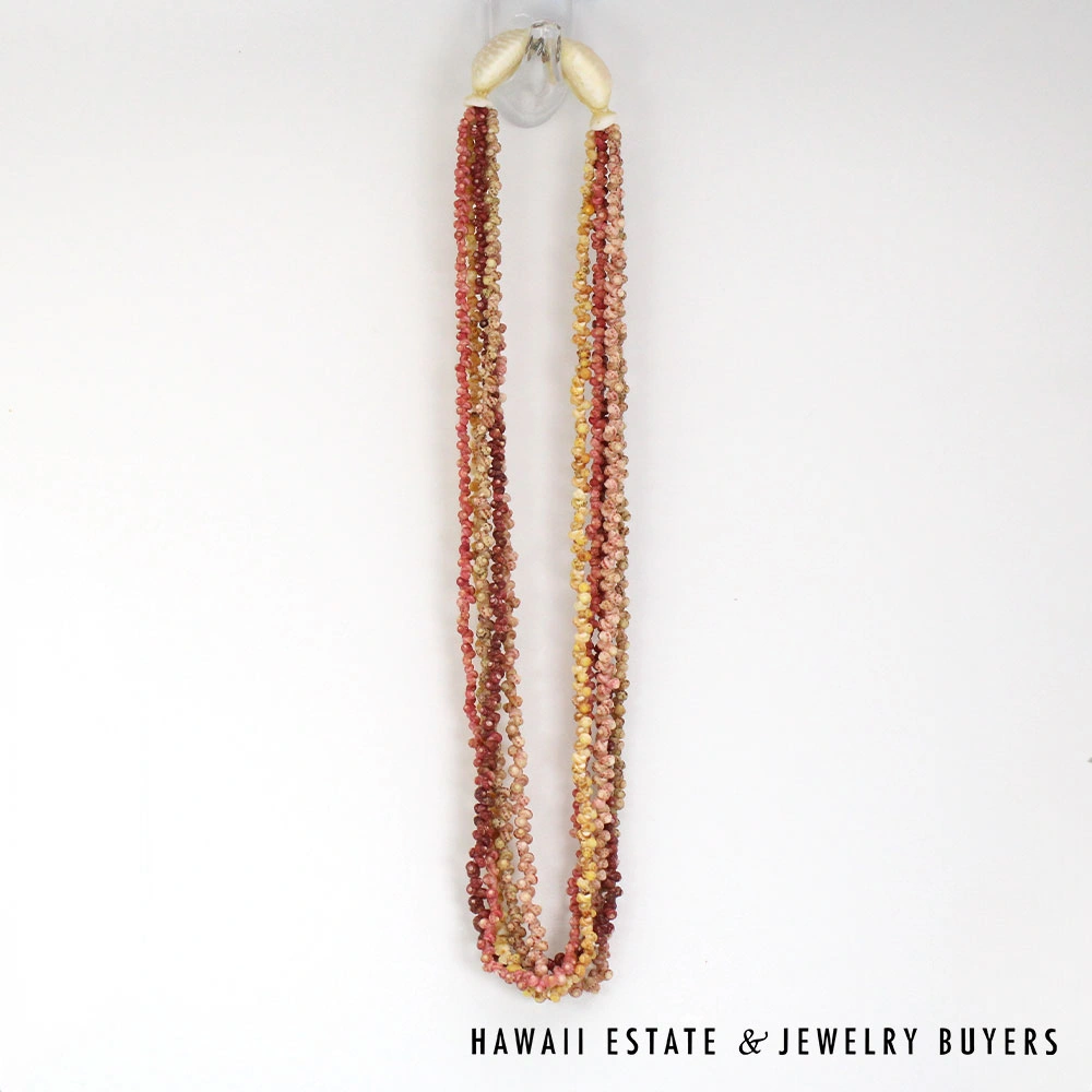 Ni'ihau Shell Lei: 5-Strand Multi-Color Maunaloa Kahelelani Lei and Bracelet Set - Image 5