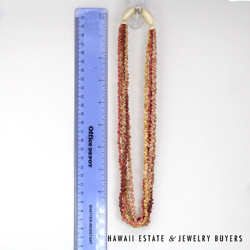 Ni'ihau Shell Lei: 5-Strand Multi-Color Maunaloa Kahelelani Lei and Bracelet Set - Image 4