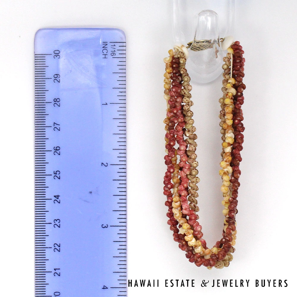 Ni'ihau Shell Lei: 5-Strand Multi-Color Maunaloa Kahelelani Lei and Bracelet Set - Image 13