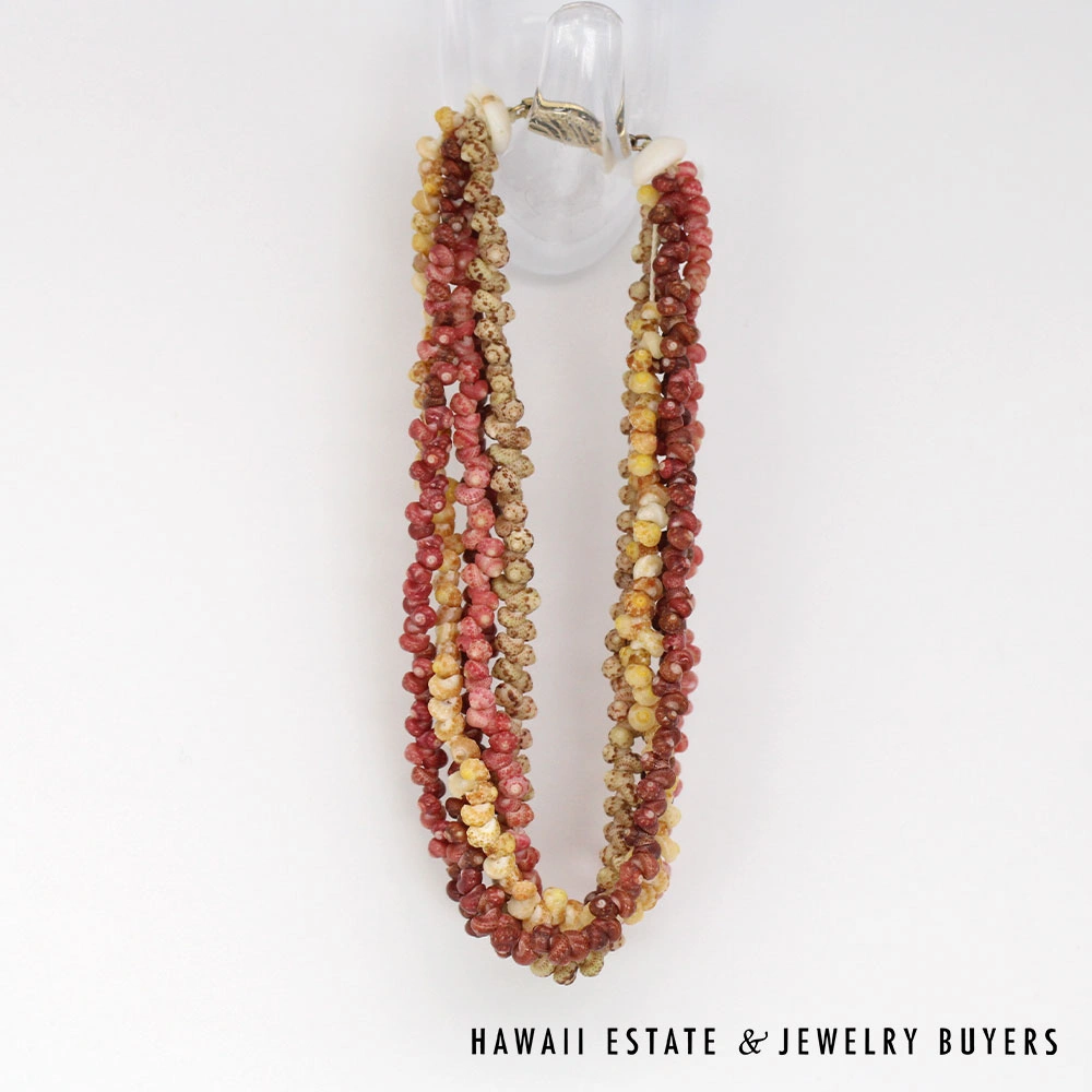 Ni'ihau Shell Lei: 5-Strand Multi-Color Maunaloa Kahelelani Lei and Bracelet Set - Image 14