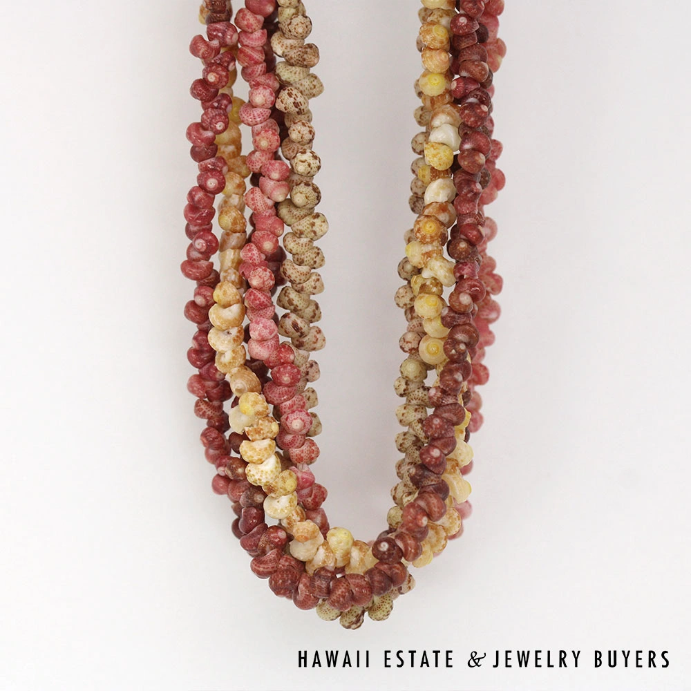 Ni'ihau Shell Lei: 5-Strand Multi-Color Maunaloa Kahelelani Lei and Bracelet Set - Image 16