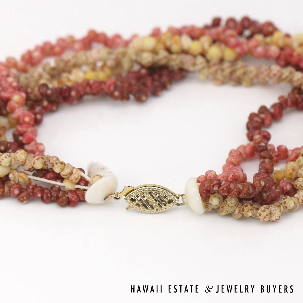 Ni'ihau Shell Lei: 5-Strand Multi-Color Maunaloa Kahelelani Lei and Bracelet Set - Image 17