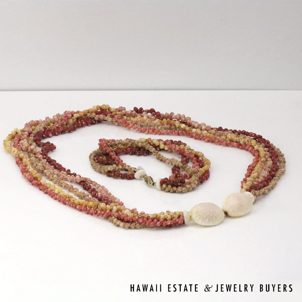 niihau shell lei and bracelet set