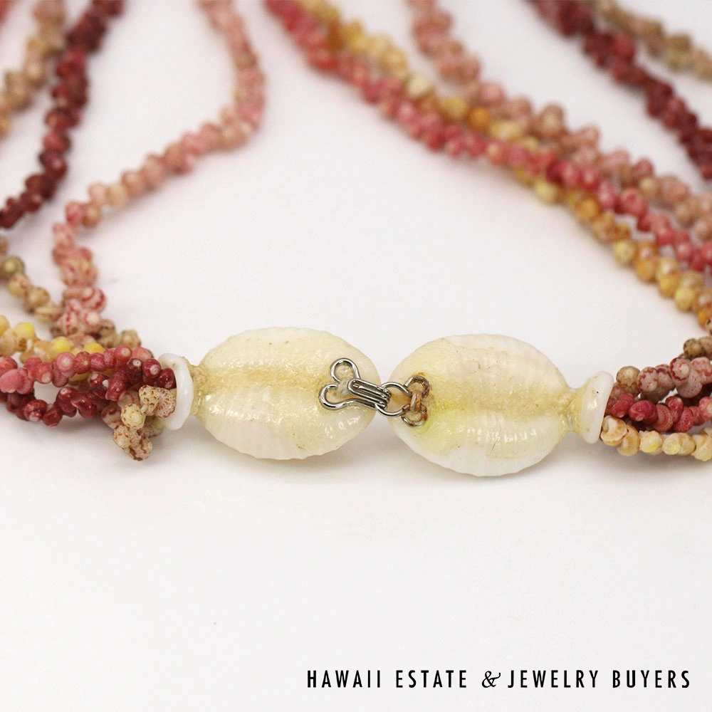 Ni'ihau Shell Lei: 5-Strand Multi-Color Maunaloa Kahelelani Lei and Bracelet Set - Image 11