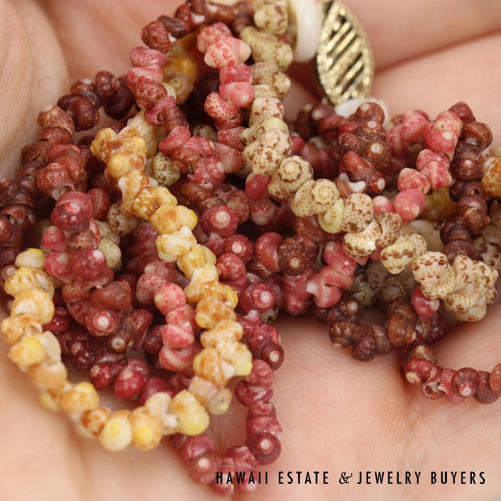 Ni'ihau Shell Lei: 5-Strand Multi-Color Maunaloa Kahelelani Lei and Bracelet Set - Image 19