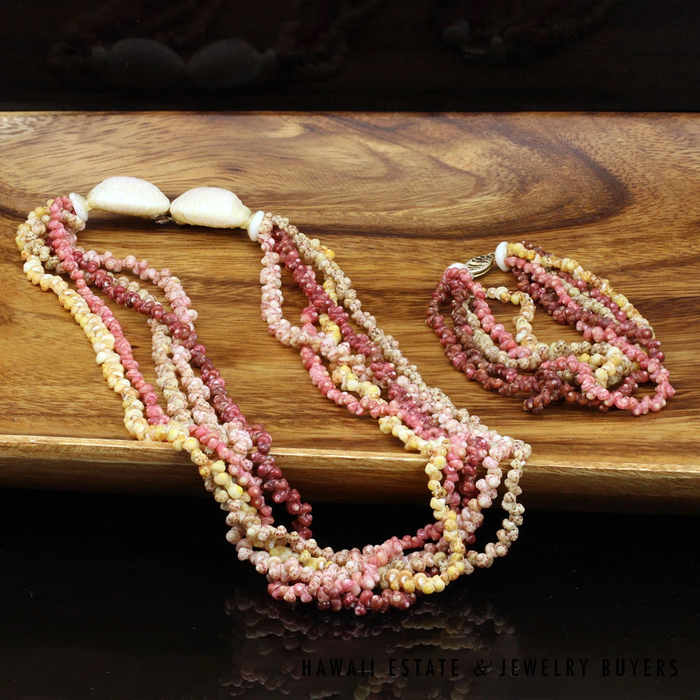 niihau shell lei and bracelet set