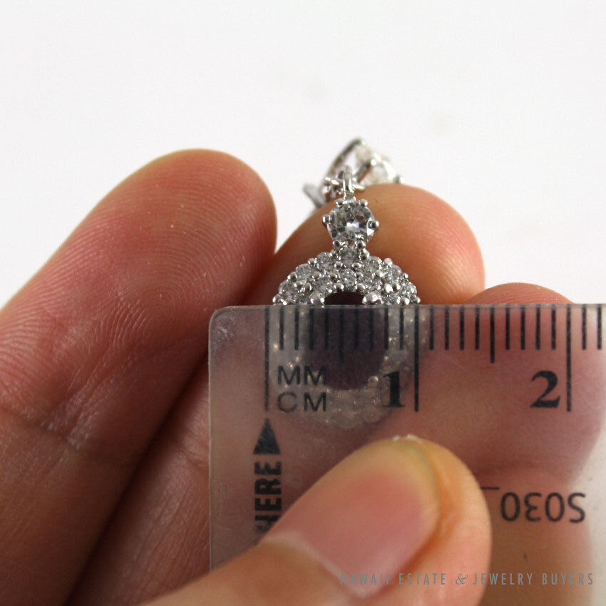Ruby & Diamond Drop 18k White Gold Earrings - Image 5