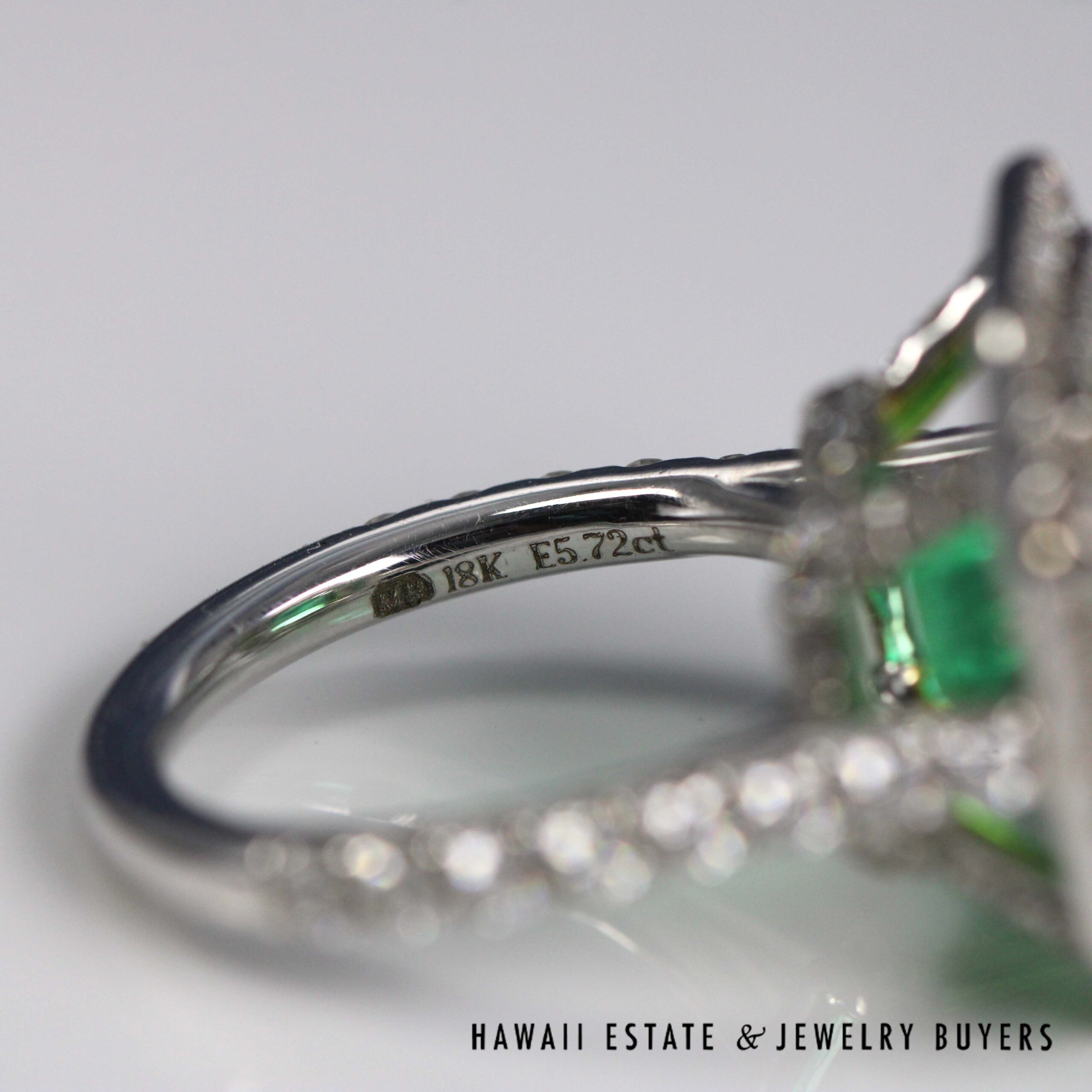 AGL 5.72ctw Natural Columbian Emerald Platinum/18K Ring Size 5.5 - Image 3