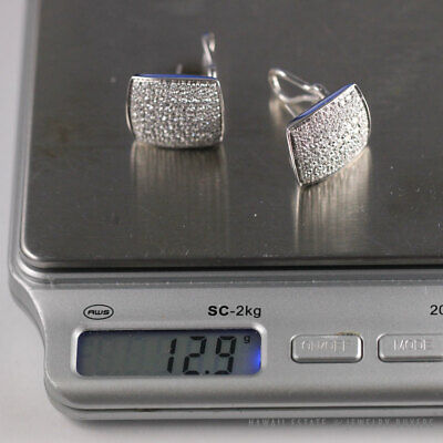 Damiani Diamond Pave Cluster 18K White Gold Earrings with Box & Papers - Image 11