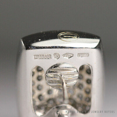 Damiani Diamond Pave Cluster 18K White Gold Earrings with Box & Papers - Image 4