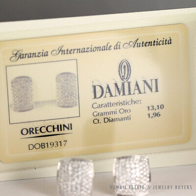Damiani Diamond Pave Cluster 18K White Gold Earrings with Box & Papers - Image 6