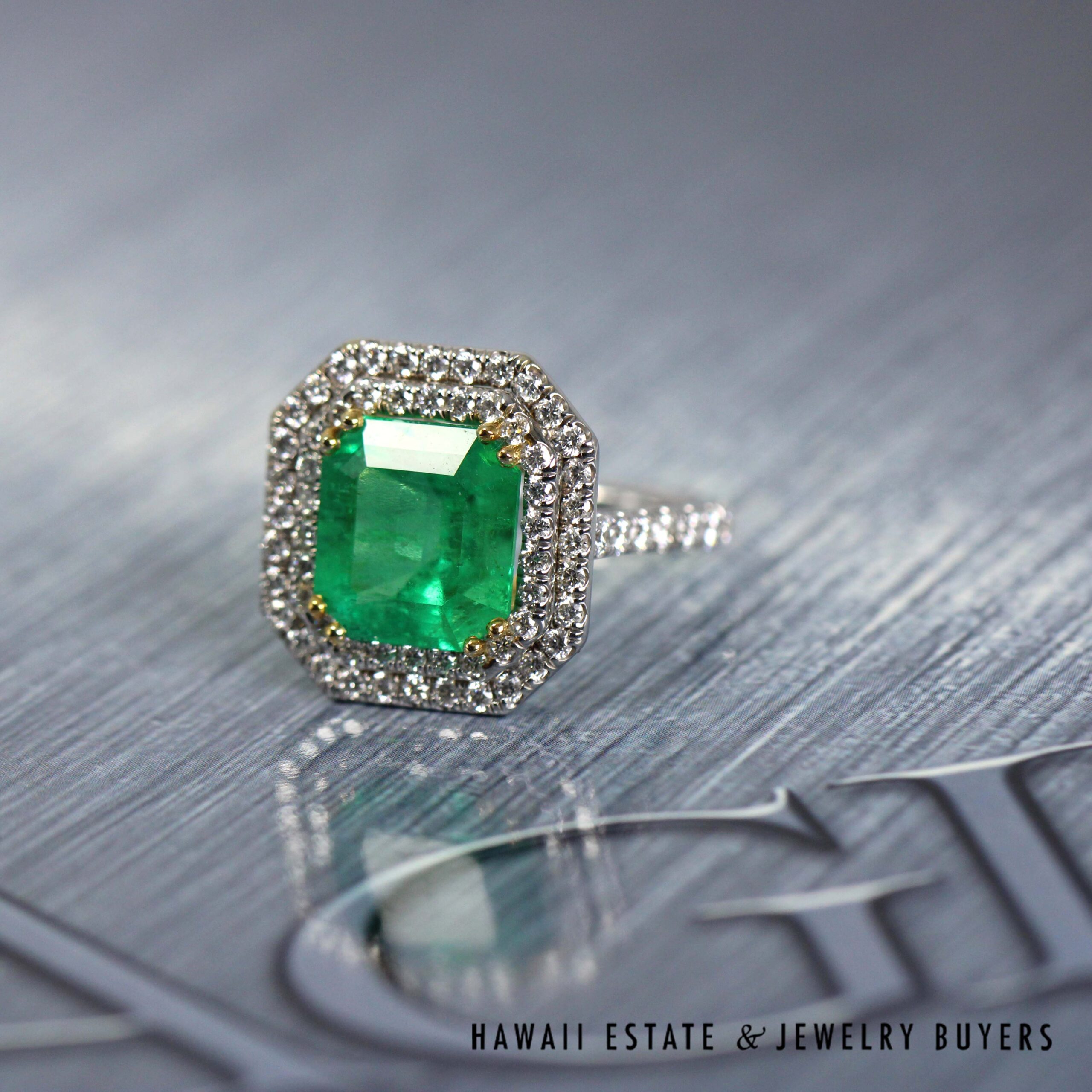 AGL 5.72ctw Natural Columbian Emerald Platinum/18K Ring Size 5.5 - Image 10